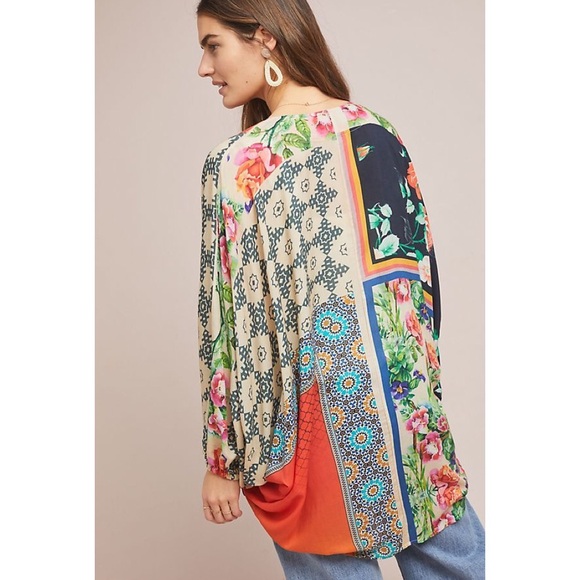 Anthropologie Dylan Floral Cocoon Kimono One Size - Picture 5 of 11